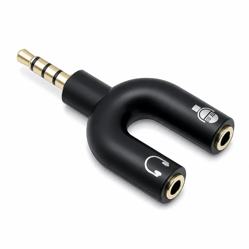 3.5mm Audio Headset Microphone Splitter Adapter