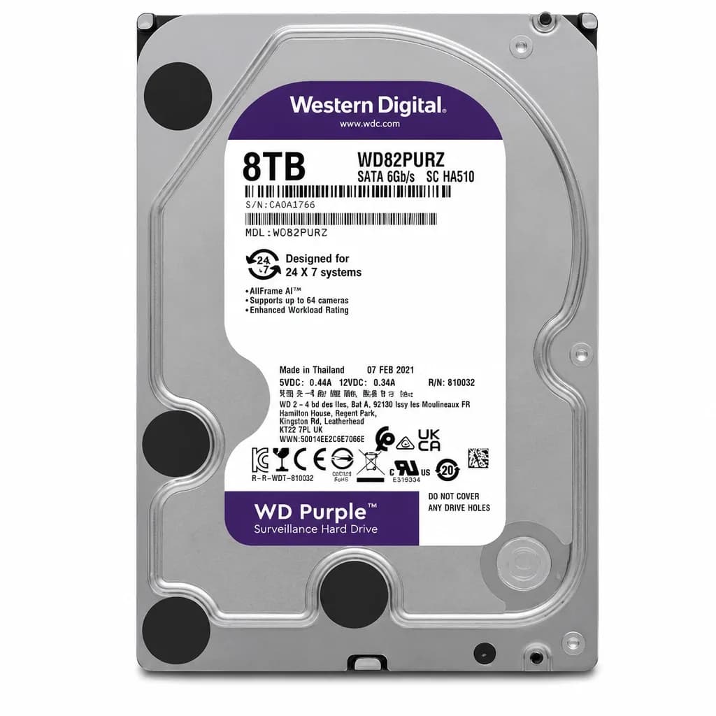 Western Digital 8TB Hard Drive for CCTV Surveillance