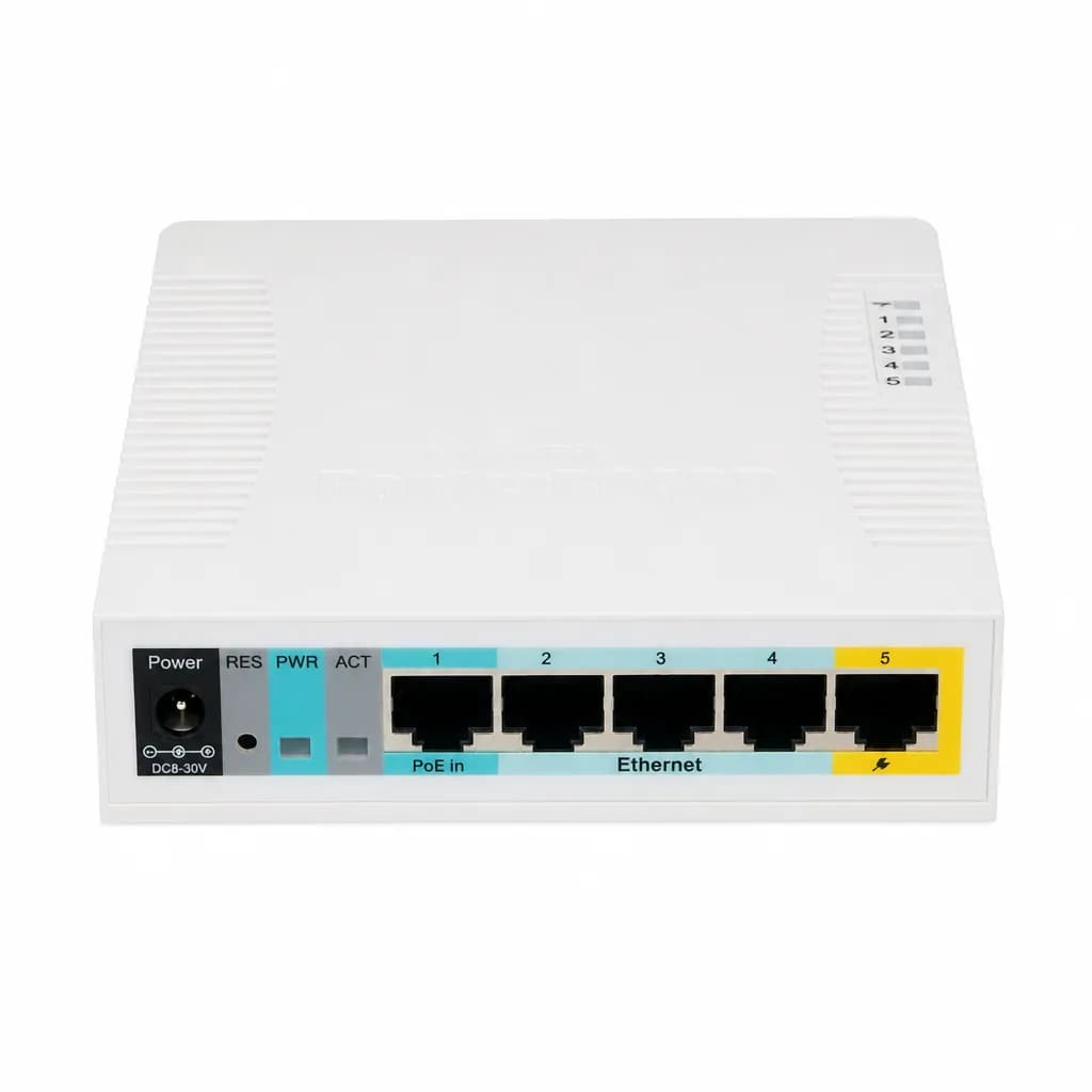 MikroTik RB951Ui-2HnD 2.4GHz Wireless Router 5-Port PoE