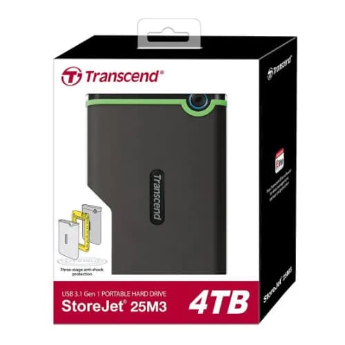 Transcend 4TB External StoreJet 25M3 USB 3.1 Gen1 Portable Hard Drive