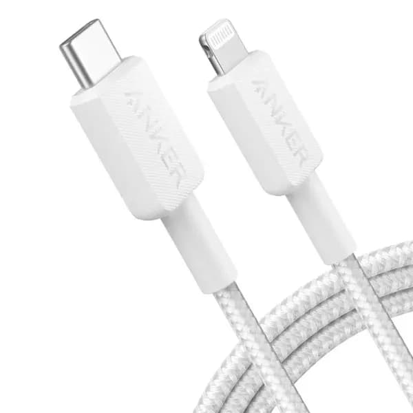 Anker 322 Usb-c To Lightning Cable 6ft Braided White