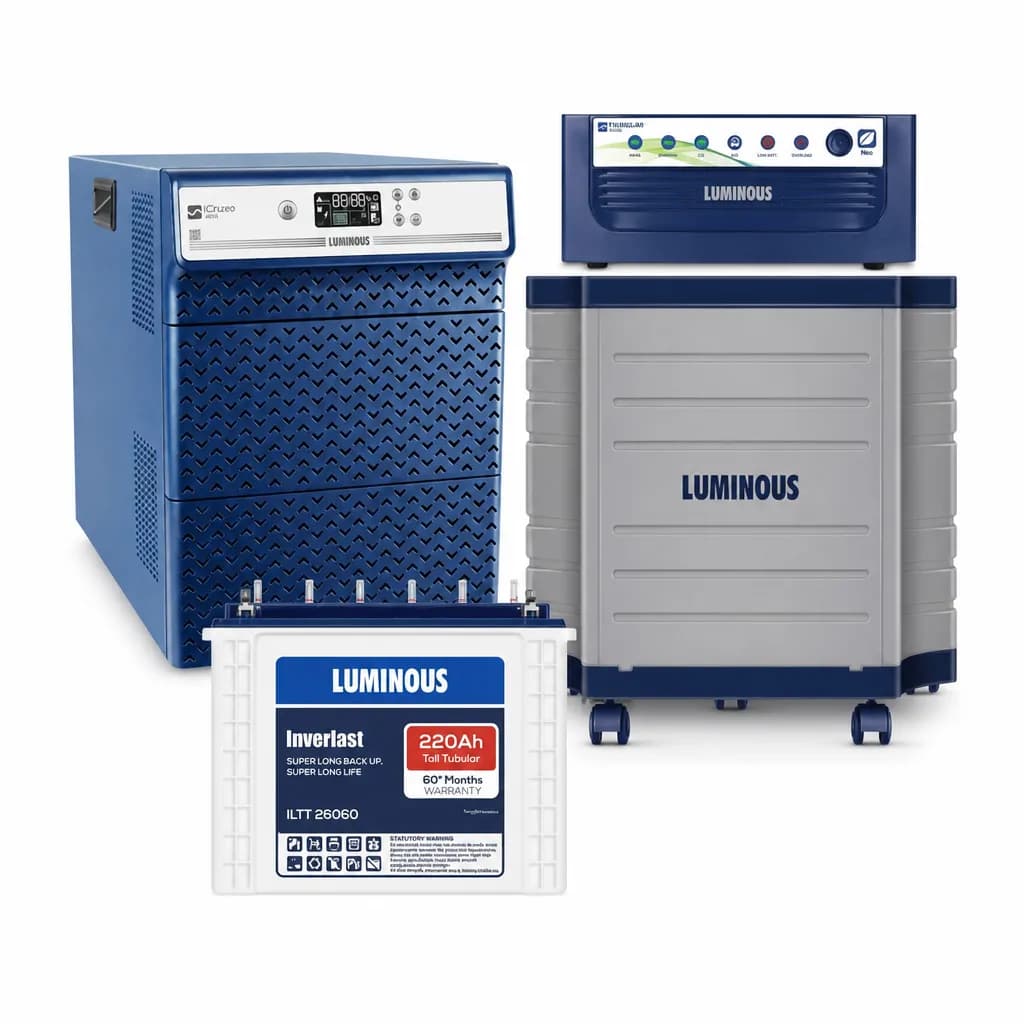 Luminous 4KVA 48V Pure Sine Wave Inverter with 4 × 220Ah Tubular Batteries