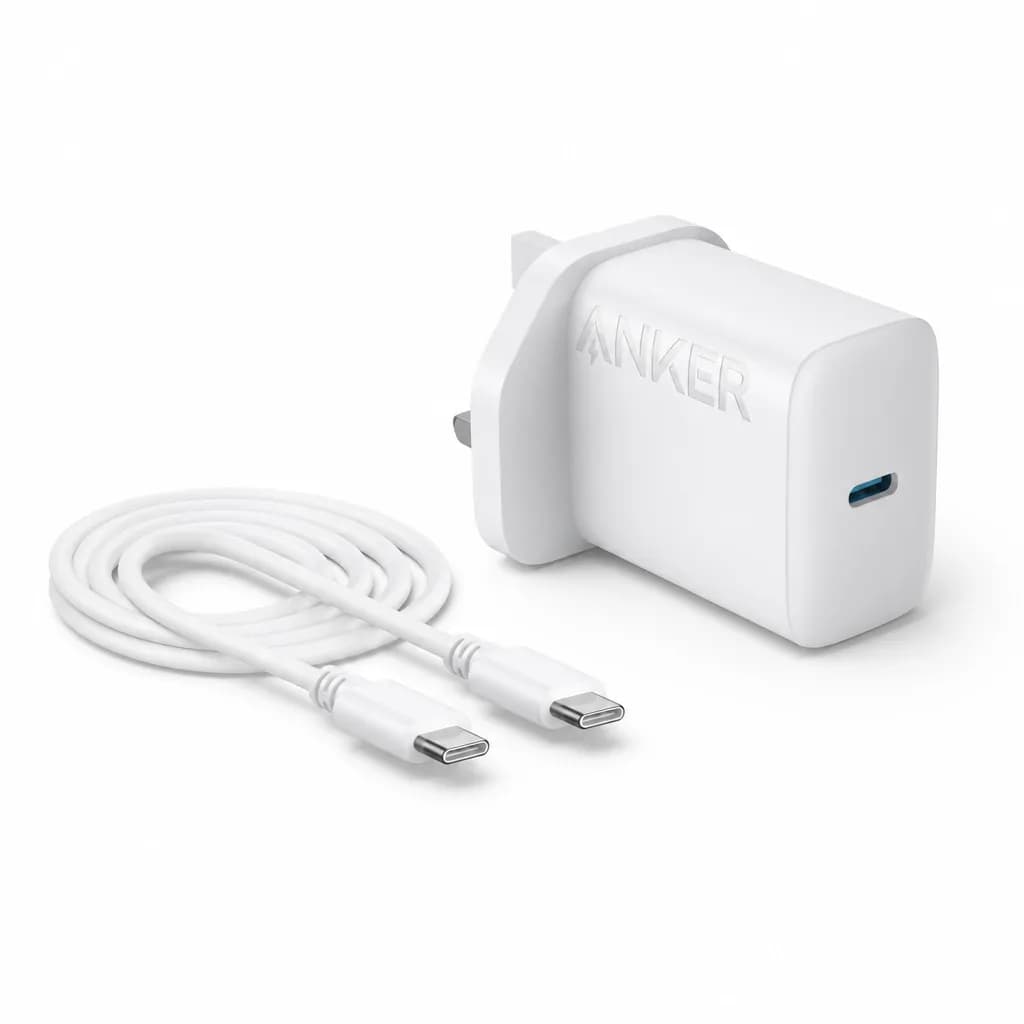 Anker 20W USB-C Charger with 1.5m Cable - White