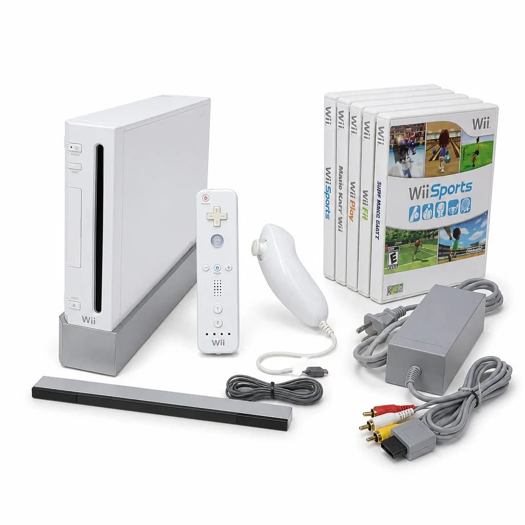 Nintendo Wii Console – 6 Preloaded Games Including Wii Sports