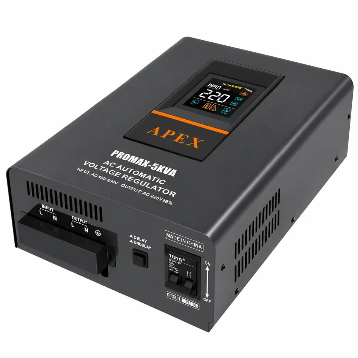 Apex 5KVA Relay Wall-Mount Stabilizer 45V–280V