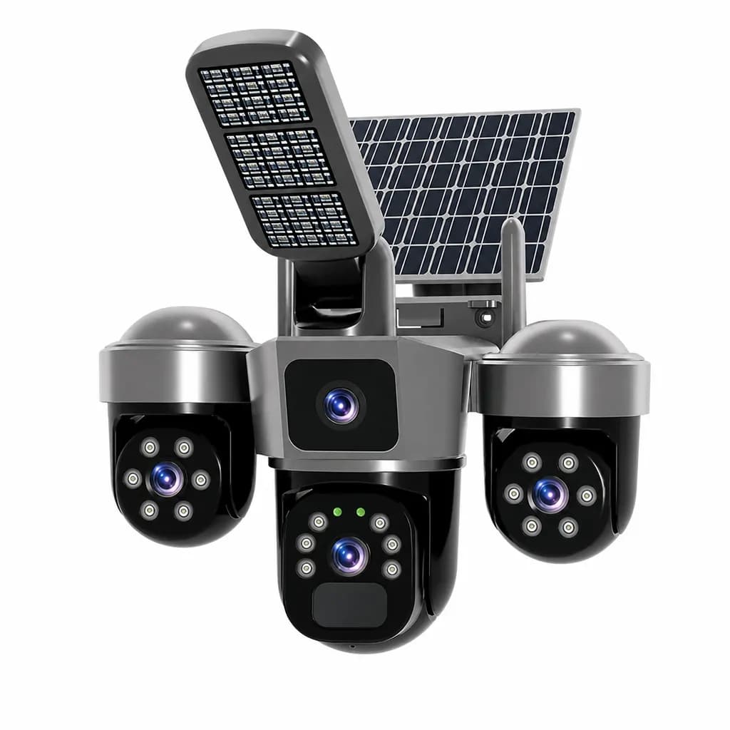 PTZ Solar CCTV Wireless Outdoor Security Camera with LED Light