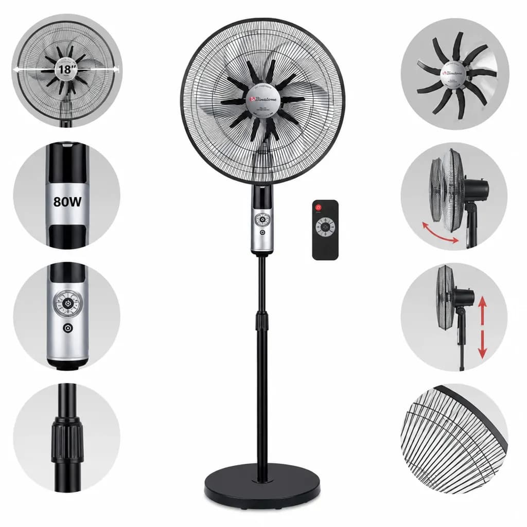 Binatone Standing Fan With Remote Control ital1860 18Inches