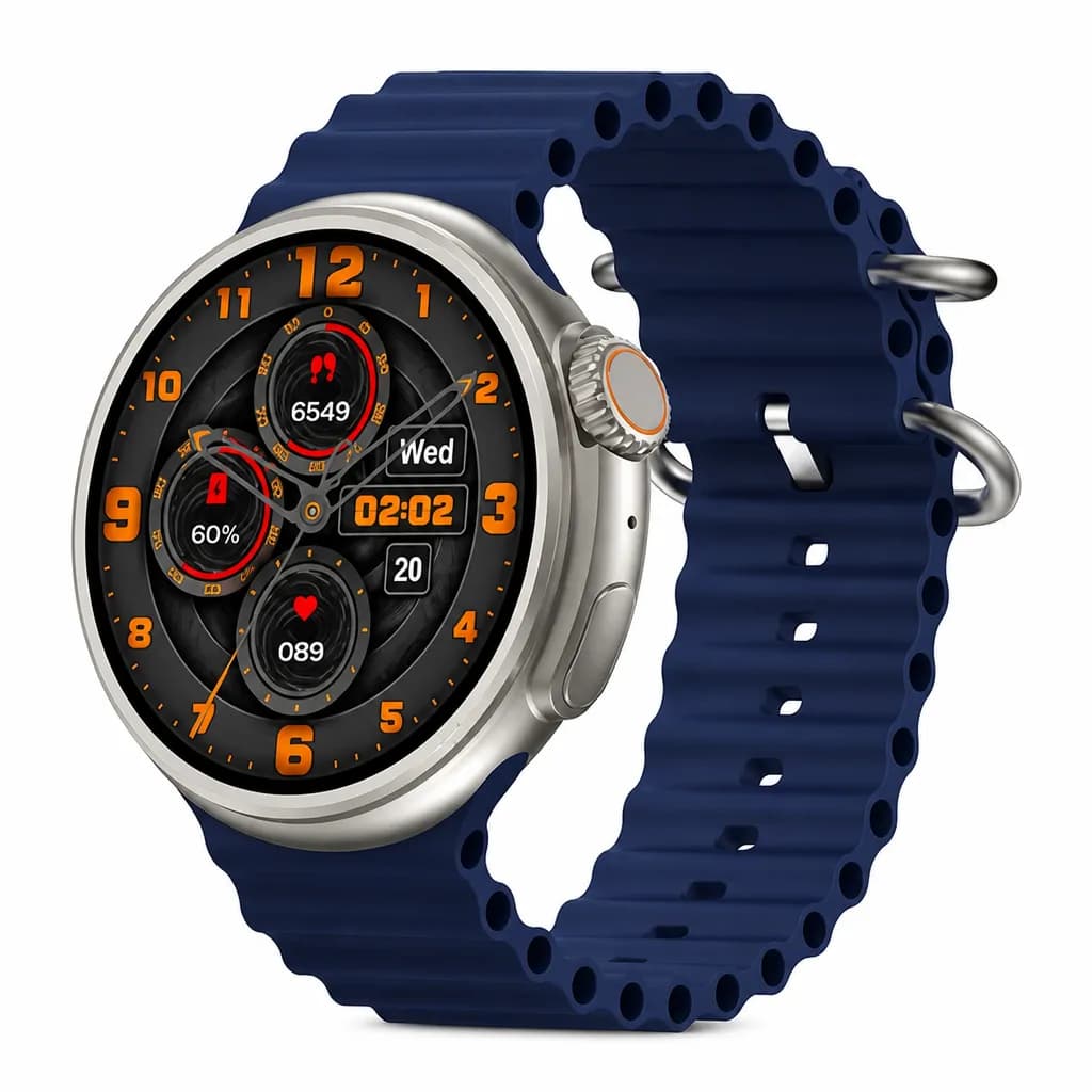 Z78 Ultra Round Smart Watch 2.0 Inch BT Call Series 8 Waterproof Blue