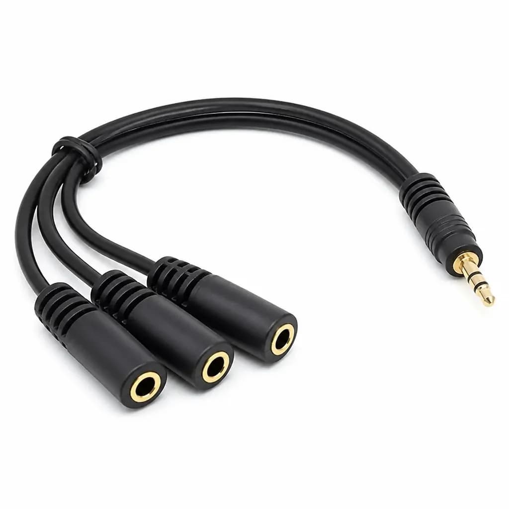 3-5mm 1 Male To 3 Female Audio Splitter Cable
