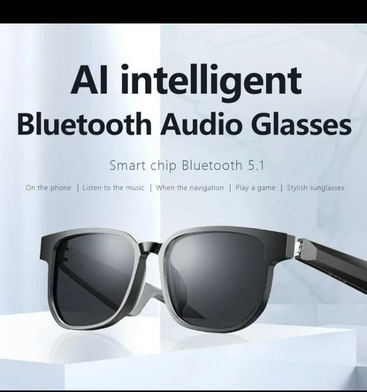 Smart Unisex AI Intelligent Bluetooth Audio Smart Sunglasses Glasses-Black