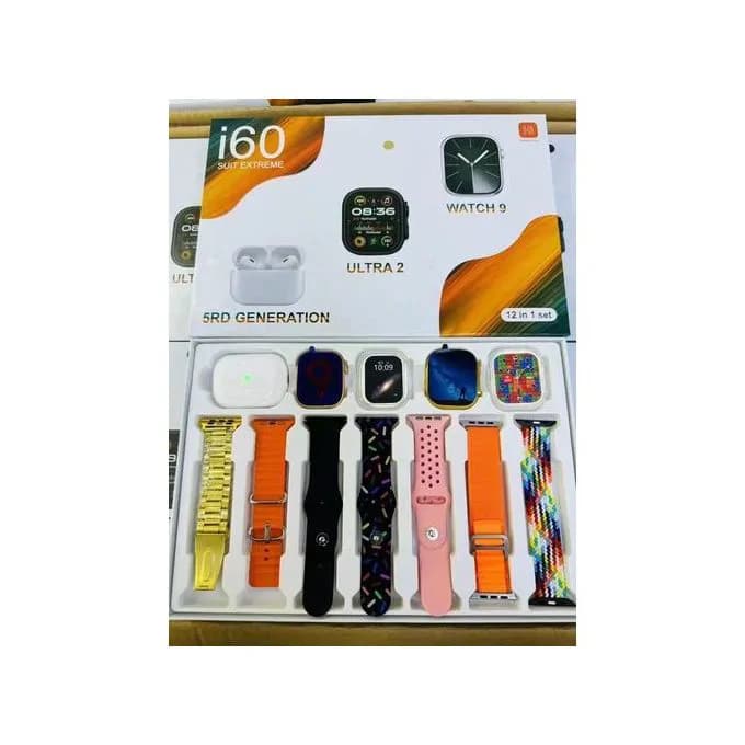 i60 Suit Extreme Smart Watch - 12 In 1 Smart Watch Set