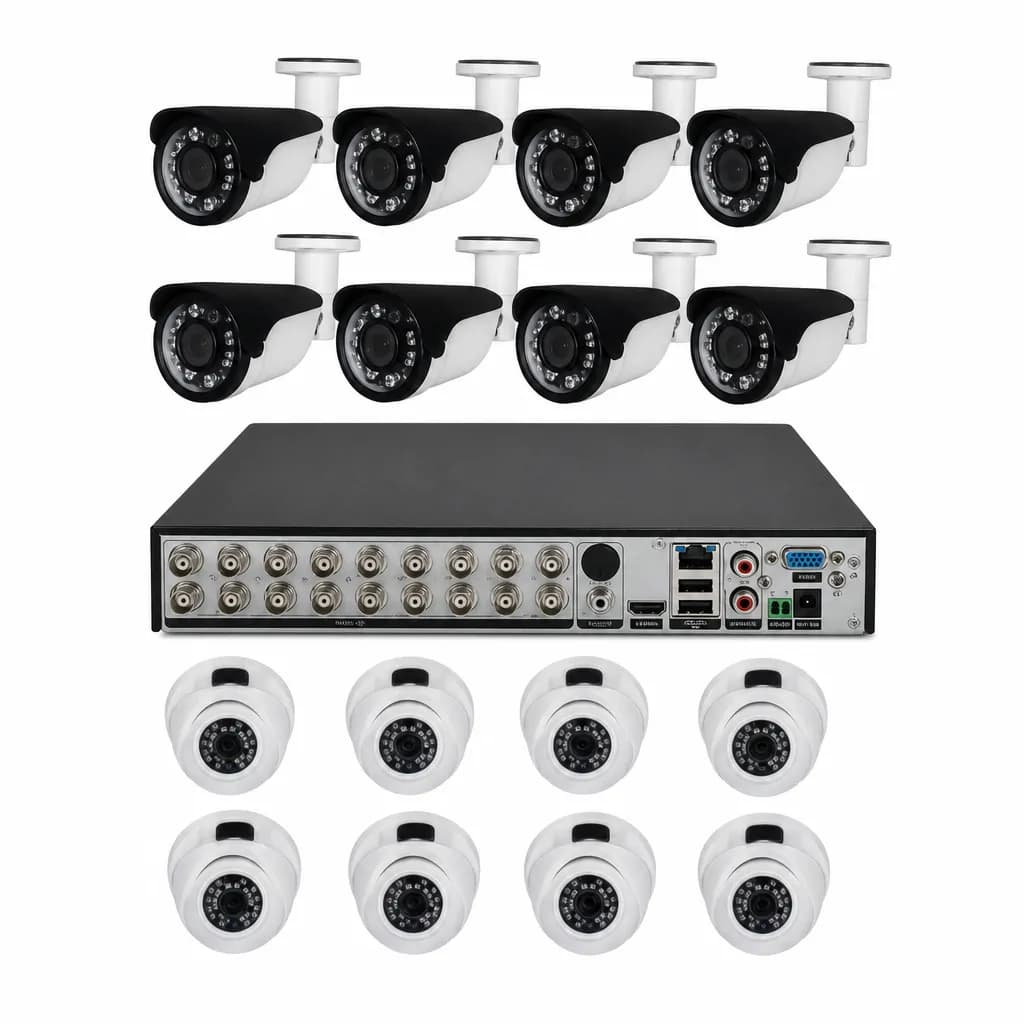 16 Channel Dvr With Super 8 Indoors - 8 Outdoors