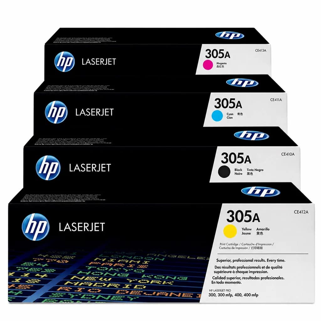 305A Toner Cartridges Set Black Cyan Yellow and Magenta for HP