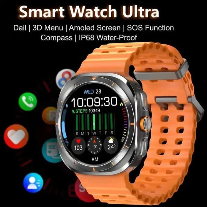 Z7 Ultra Smartwatch – Amoled Display/ Smart Fitness/ Calls/ Style & Performance - Orange