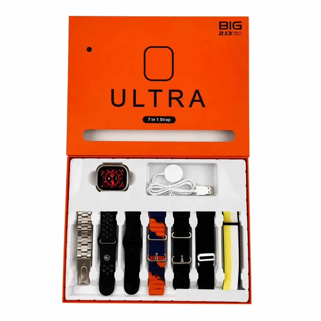 Ultra 8 Smart Watch With 7in1 Straps