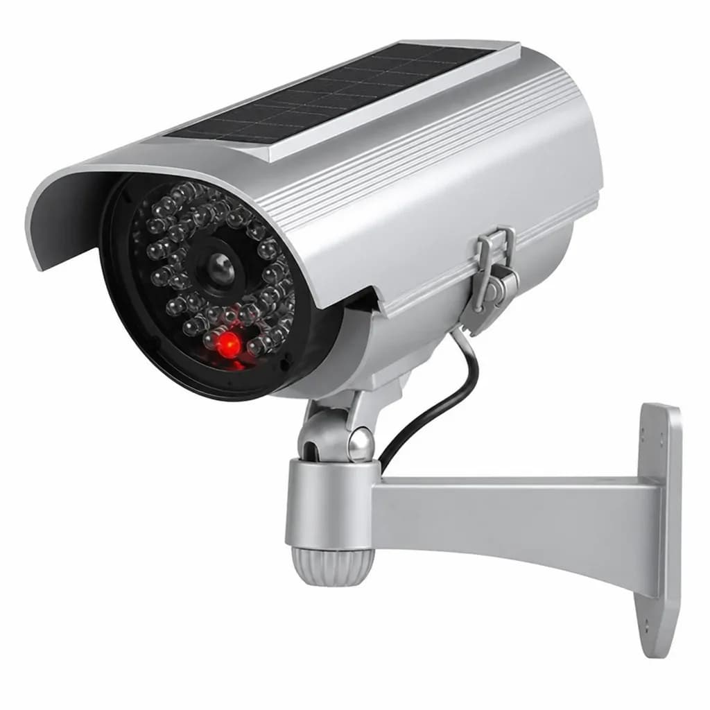 CCD Camera Solar Powered Dummy CCTV Camera With Flashing LED Light