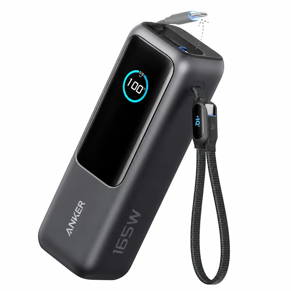 Anker Laptop Power Bank - 25k 165w Built-in Retractable Cables