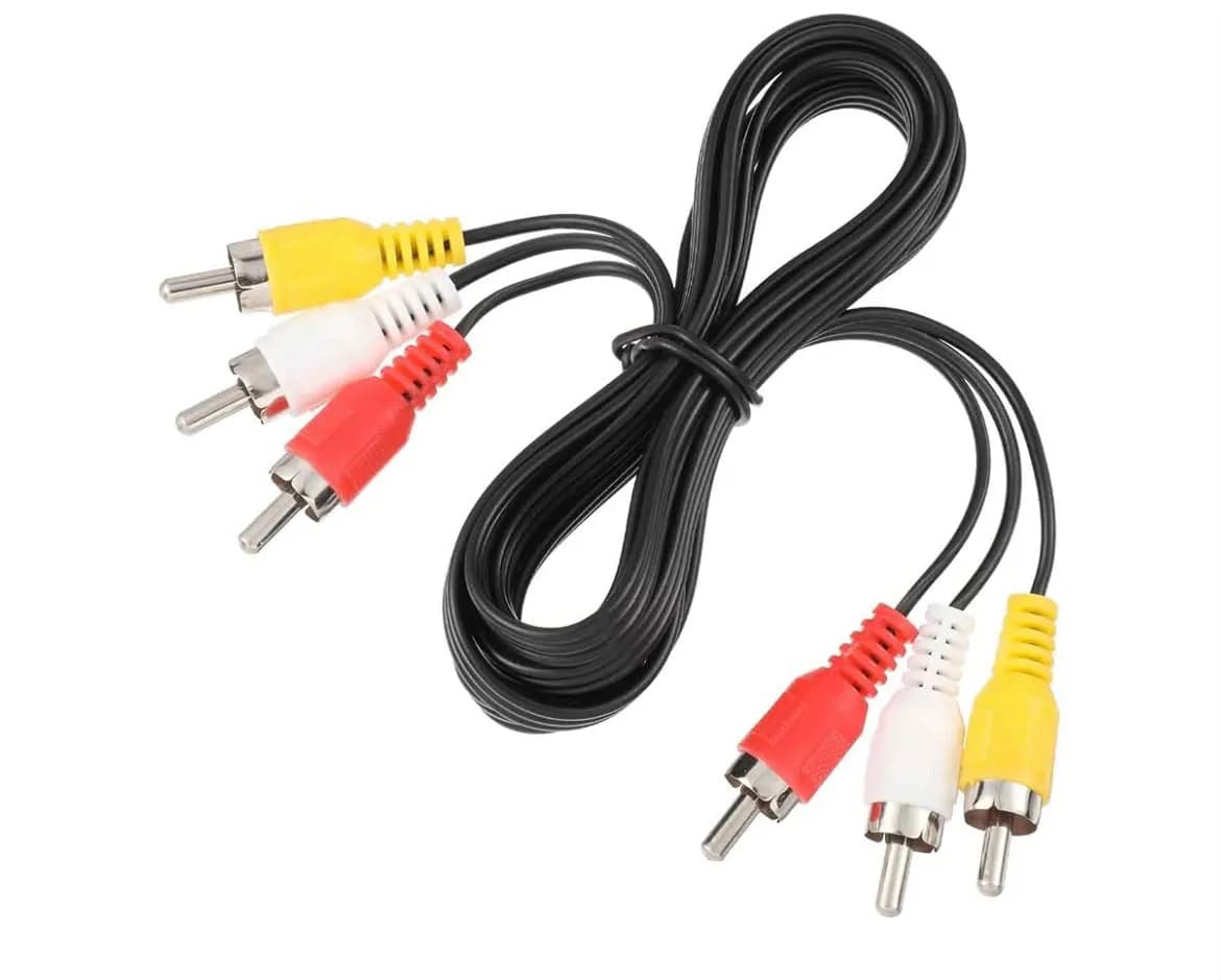 Rca Av Cable - 3 In 1 Composite Cable - Red White Yellow Connectors - Audio Video