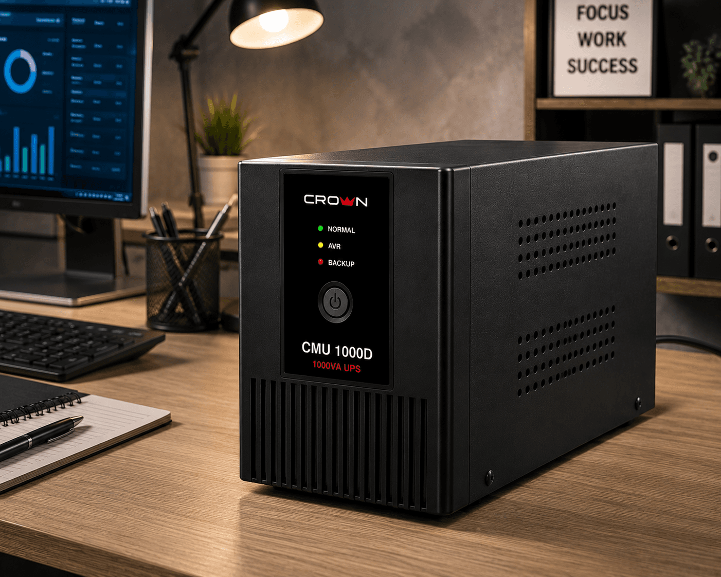 CROWN CMU 1000D 1000VA Line-Interactive Uninterruptible Power Supply (UPS)