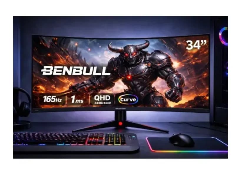 Benbull 34" Curved Gaming Monitor With Rgb Light