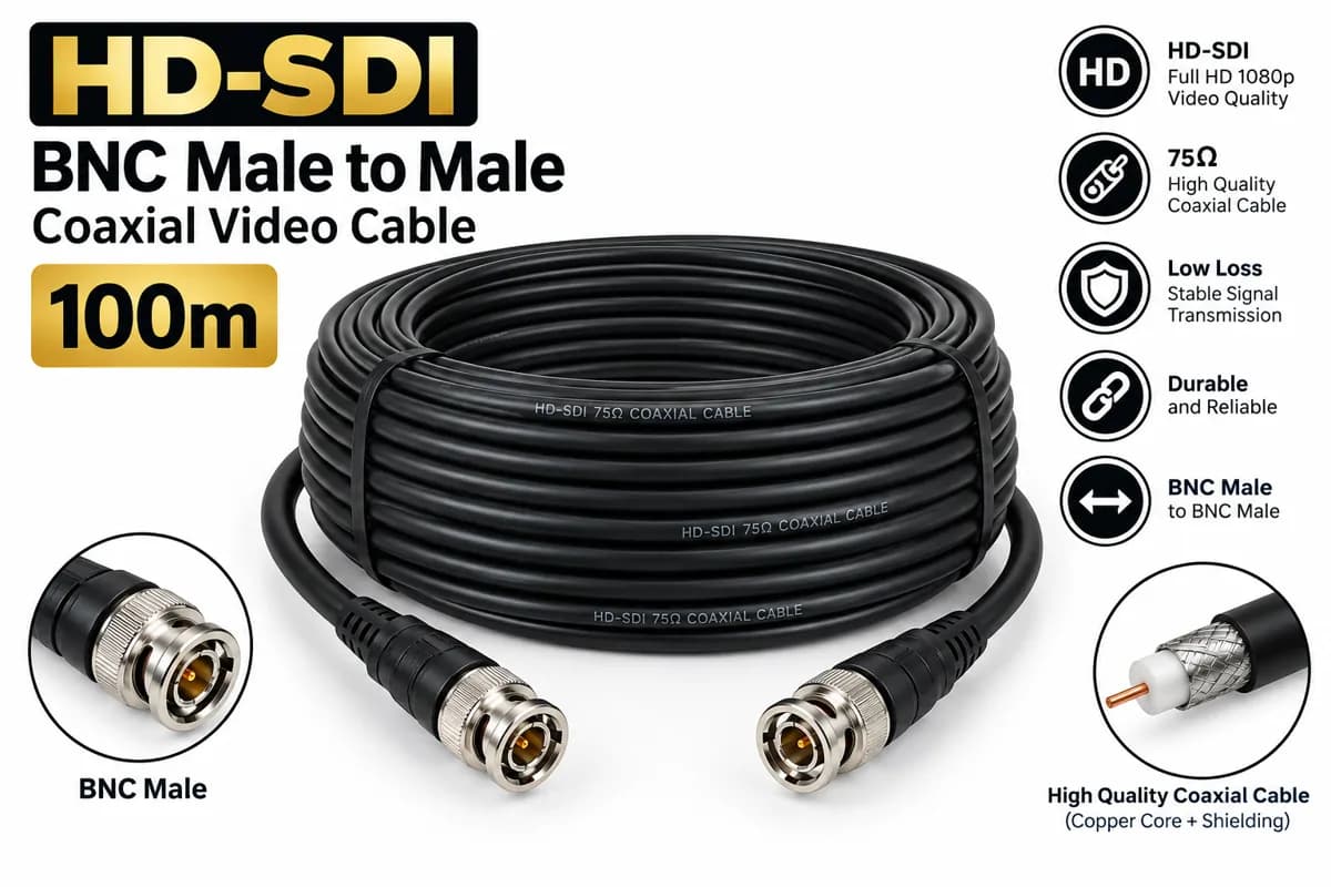 HD-SDI BNC Male to Male Coaxial Video Cable 100m