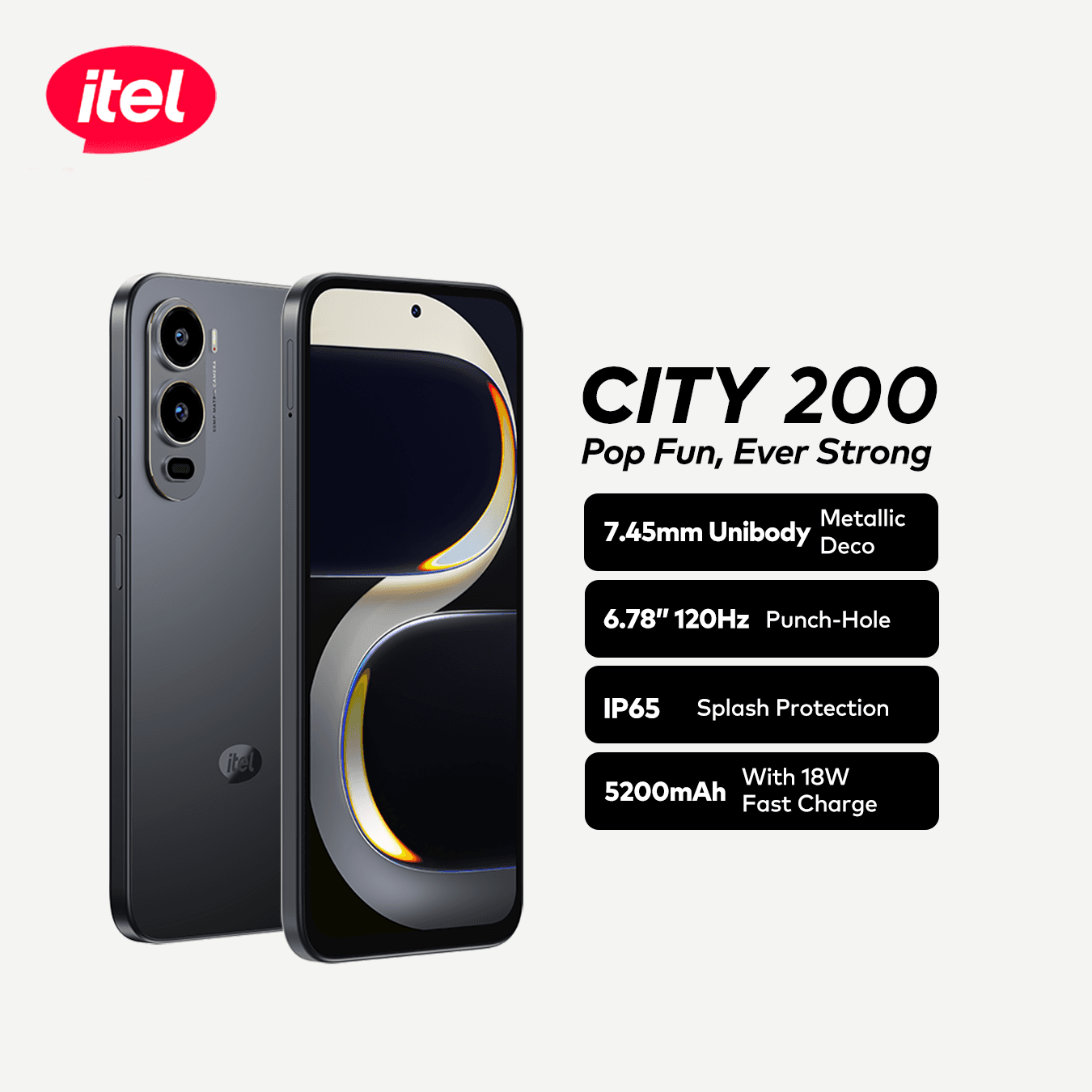 Itel City 200 4GB Ram 128GB Rom 6.78inch 5200mAh