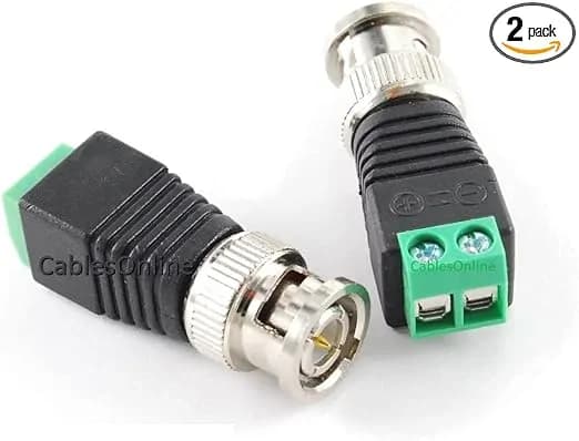 Cablesonline Bnc Male Plug To Av 2-screw Terminal Block Balum Connector(s) - 10pieces