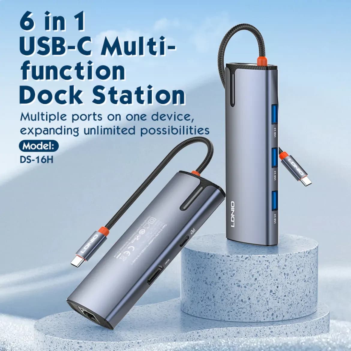 LDNIO DS16H 6-in-1 USB-C Docking Station