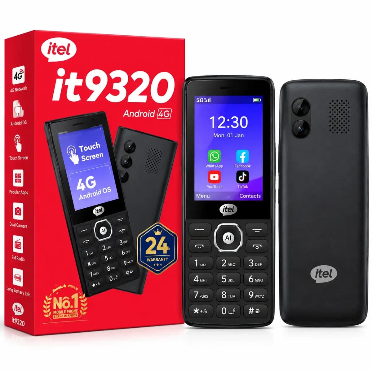 Itel 9320 Durable Dual SIM Feature Phone with Long Battery Life