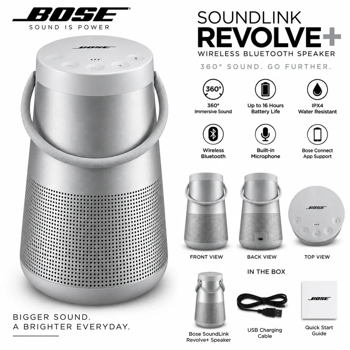 Bose Soundlink Revolve Plus Wireless Bluetooth Speaker Silver