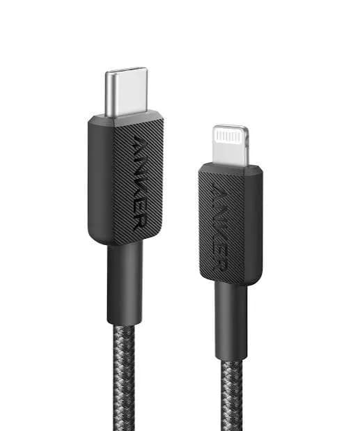 Anker 322 USB-C to Lightning Cable 3ft Braided - Black