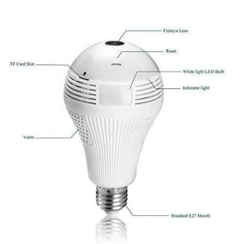 Full HD 1080P Wifi 360 Panorama IP Camera Security Lamp Panoramic E27 Bulb CCTV Home LED 1 1
