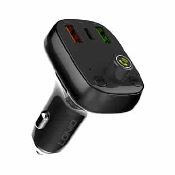 LDNIO In car bluetooth 5.0 FM transmitter car charger with dual USB C PD QC4.0