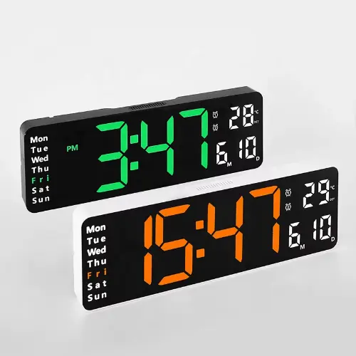Digital LED Wall Clock with Remote Control